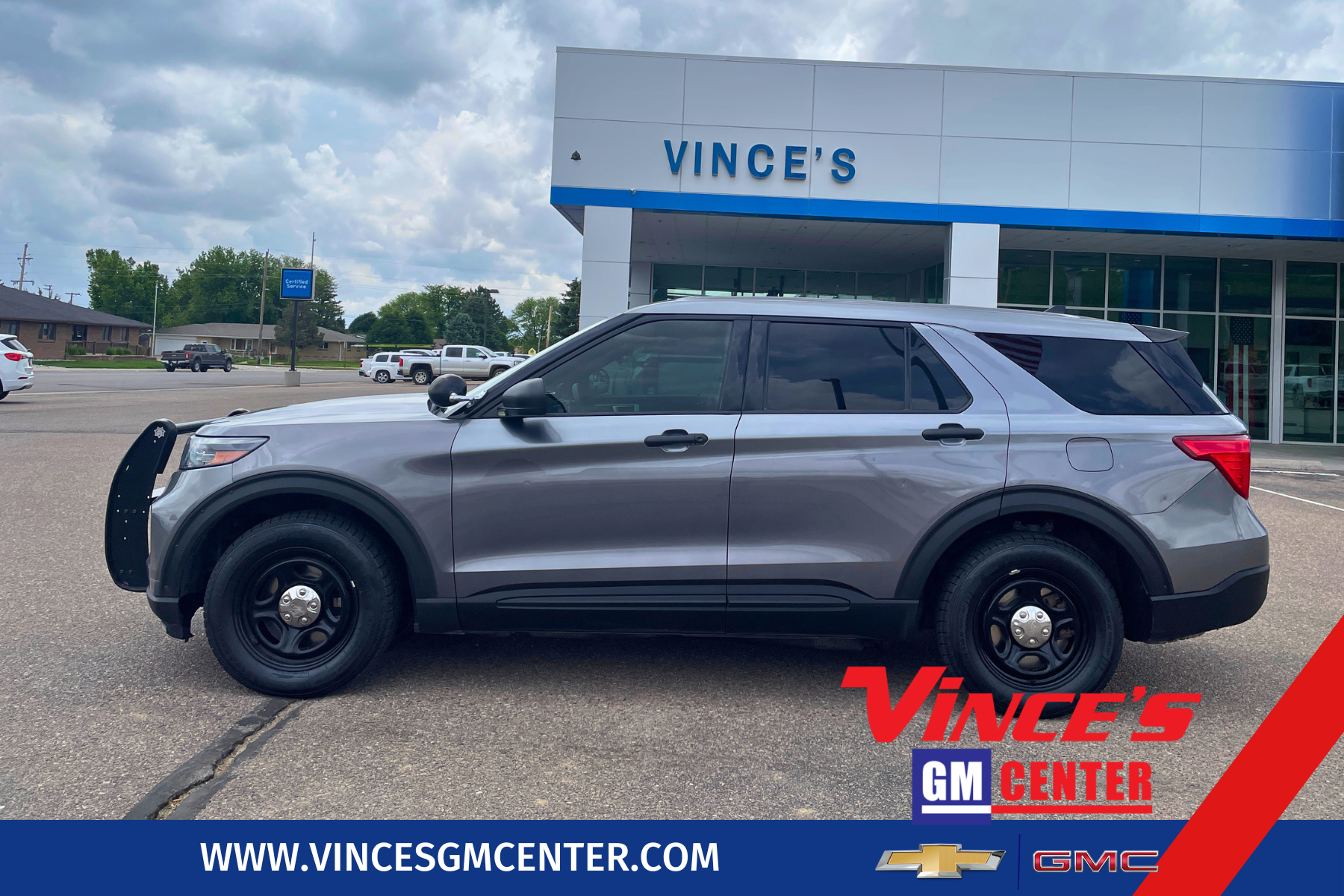 2021 Ford Police Interceptor Utilit AWD in Gray — front three-quarter view