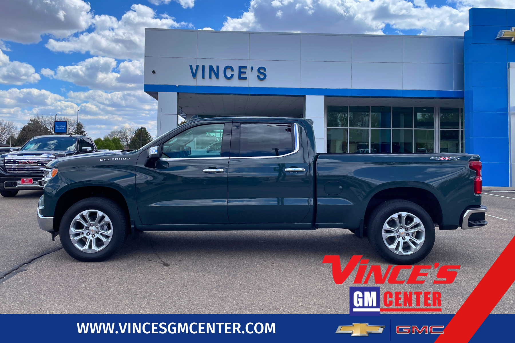 2026 Chevrolet Silverado 1500 LTZ in Cypress Gray — front three-quarter view
