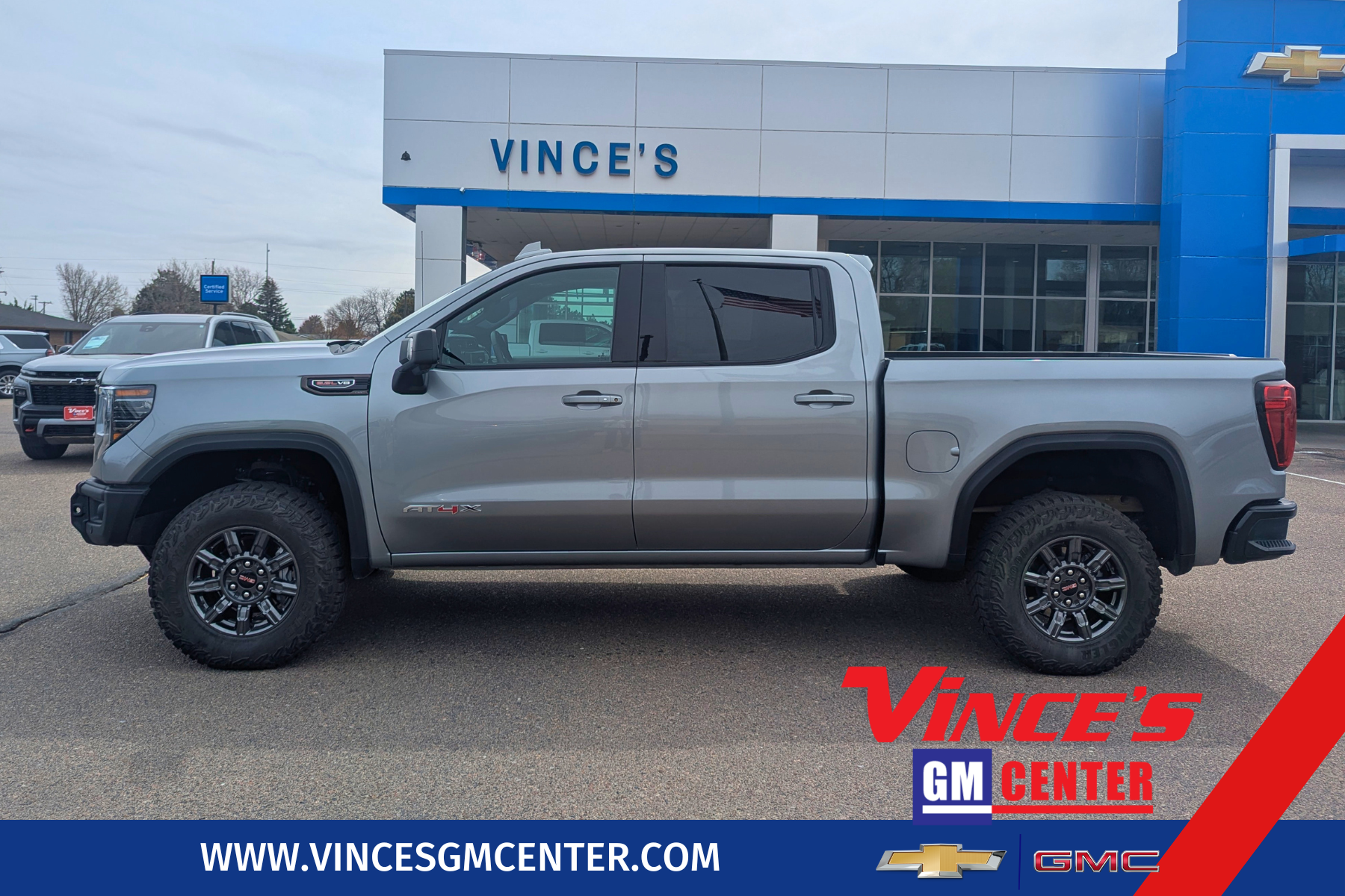 2026 GMC Sierra 1500 AT4X in Sterling Metallic — front three-quarter view